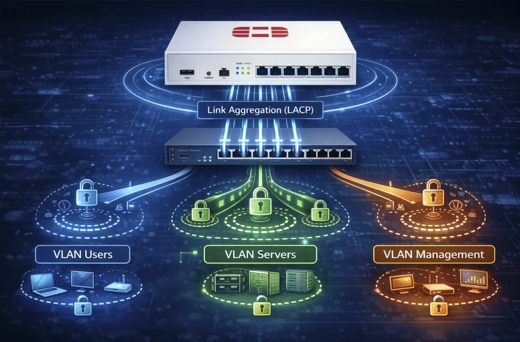 تنظیم VLAN و Aggregate