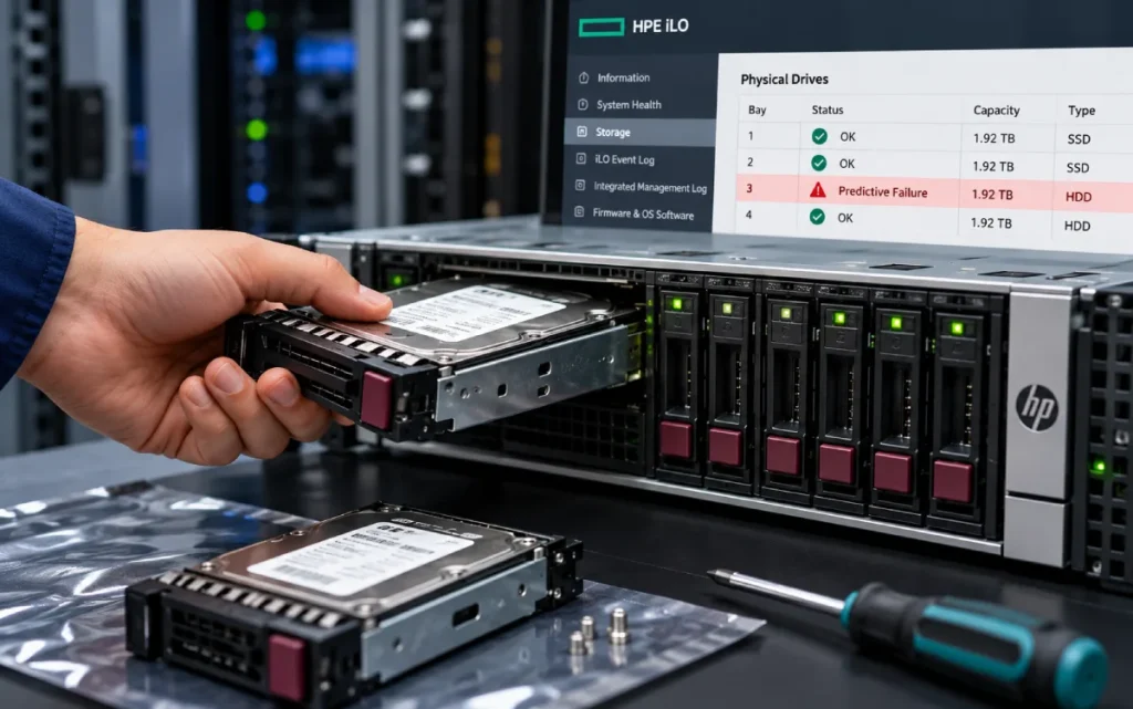چه زمانی هارد سرور HP را تعویض کنیم؟